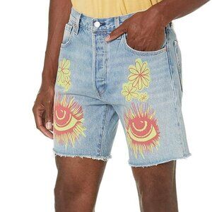 Levi's 501 Light Blue Denim '93 Birthday Love Cut-Off Jean Shorts Men's 29